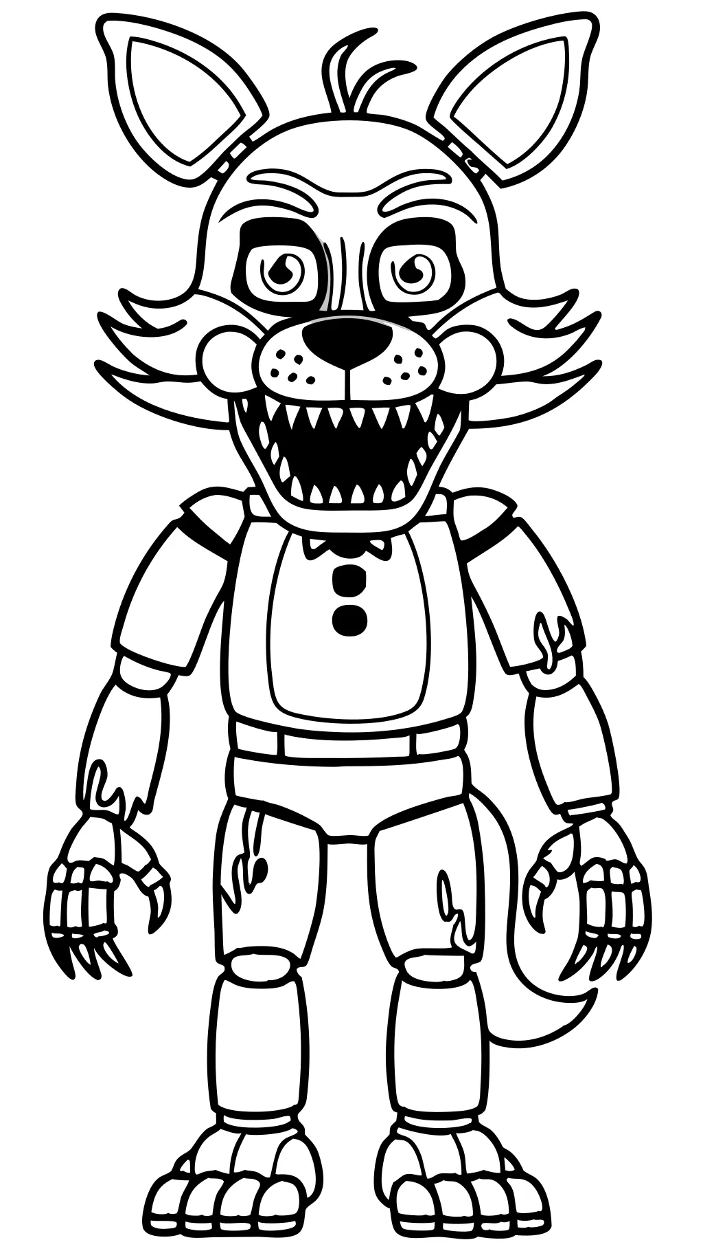 nightmare foxy coloring page